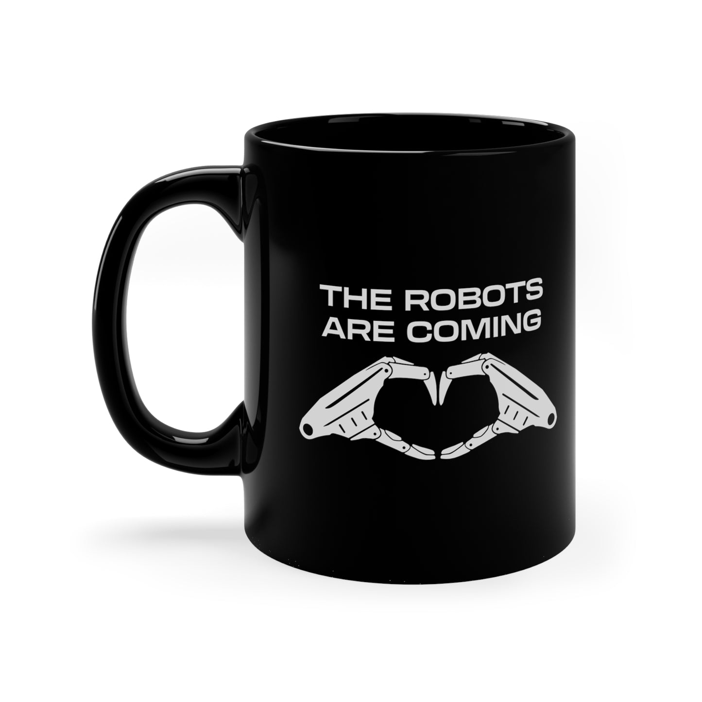Robot Mug. Science Gift. Artificial Intelligence Gift. Tesla Mug. Heart Hands